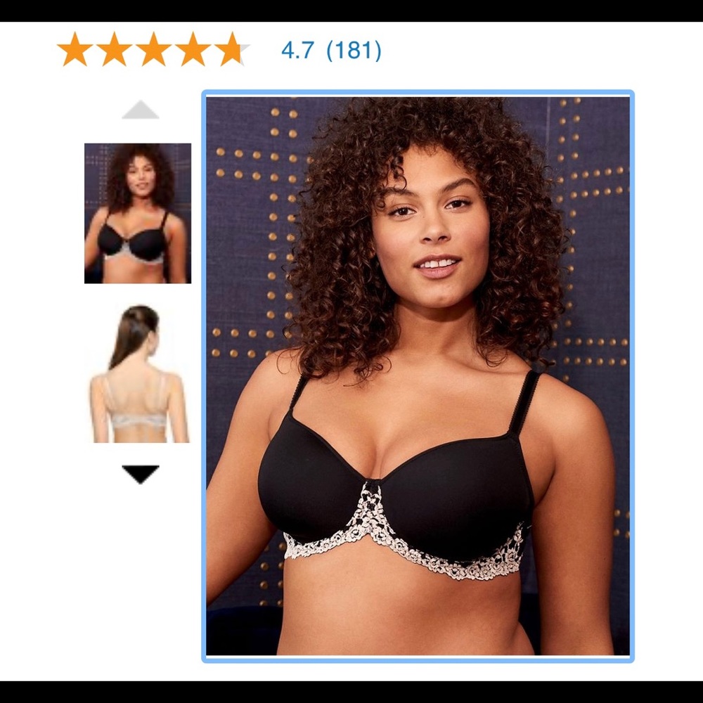 WaCoal T-Shirt Bra 38G with Lace Accents